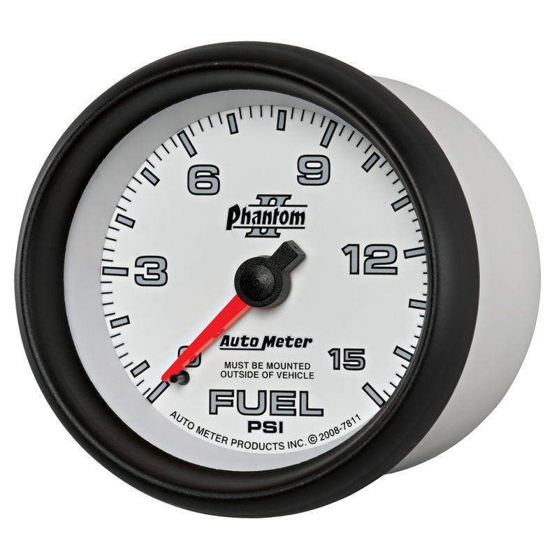 Load image into Gallery viewer, Autometer Phantom II 2-5/8in 0-15PSI Mechanical Fuel Pressure Gauge