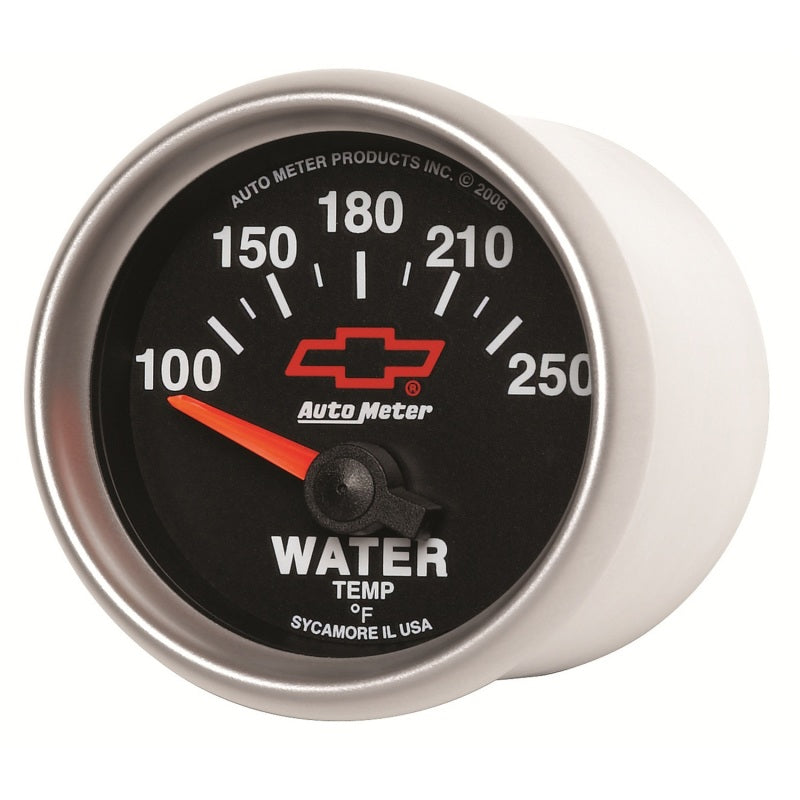 Load image into Gallery viewer, Autometer GM Bowtie Black 2-1/16in 100-250 F Pedestal Electronic Water Temp Gauge