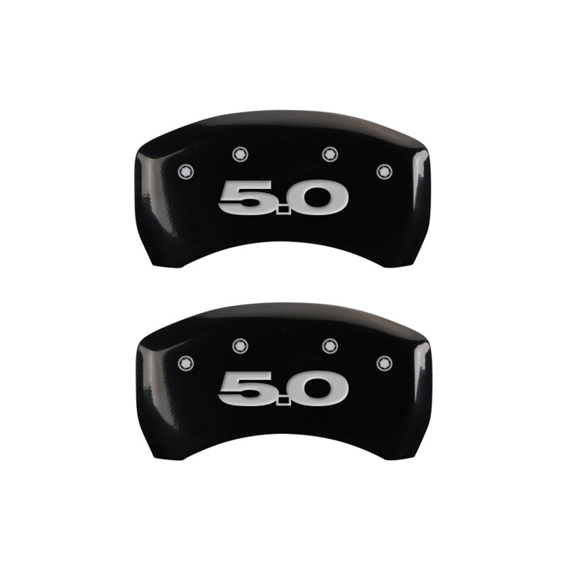Load image into Gallery viewer, MGP Rear set 2 Caliper Covers Engraved Rear Cobra Black finish silver ch