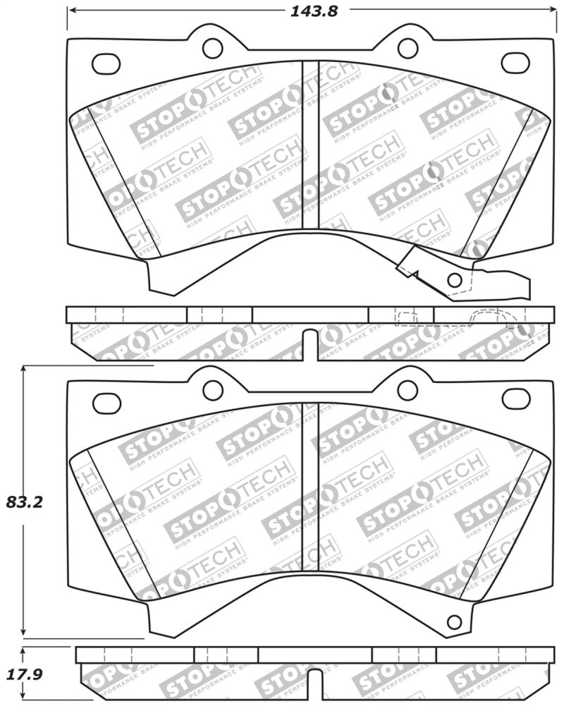 Load image into Gallery viewer, StopTech 13-18 Toyota Land Cruiser Performance Front Brake Pads