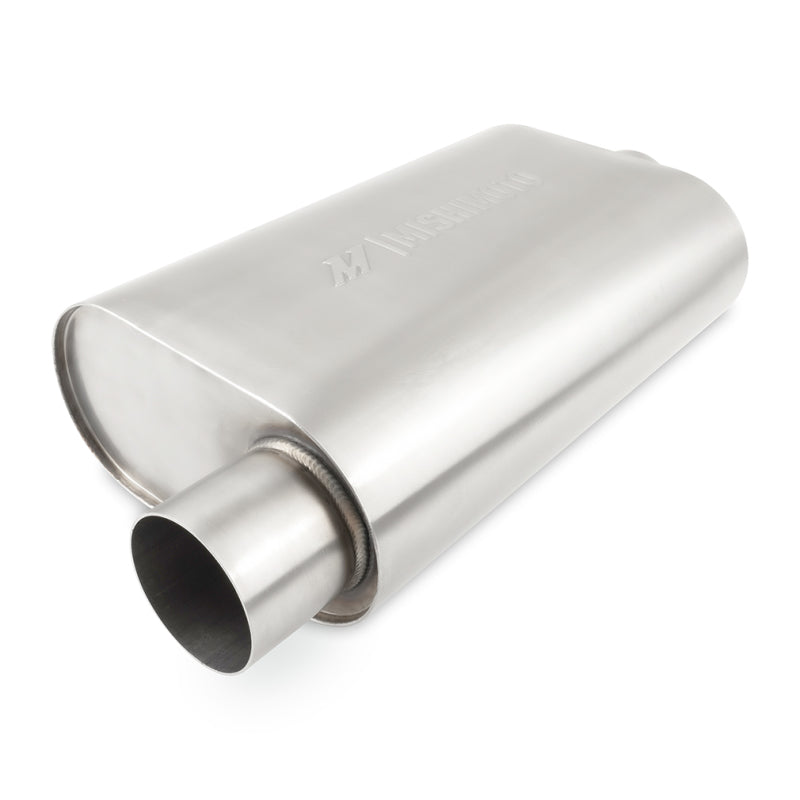 Load image into Gallery viewer, Mishimoto Universal Muffler with 3.0in Offset Inlet/Outlet - Brushed