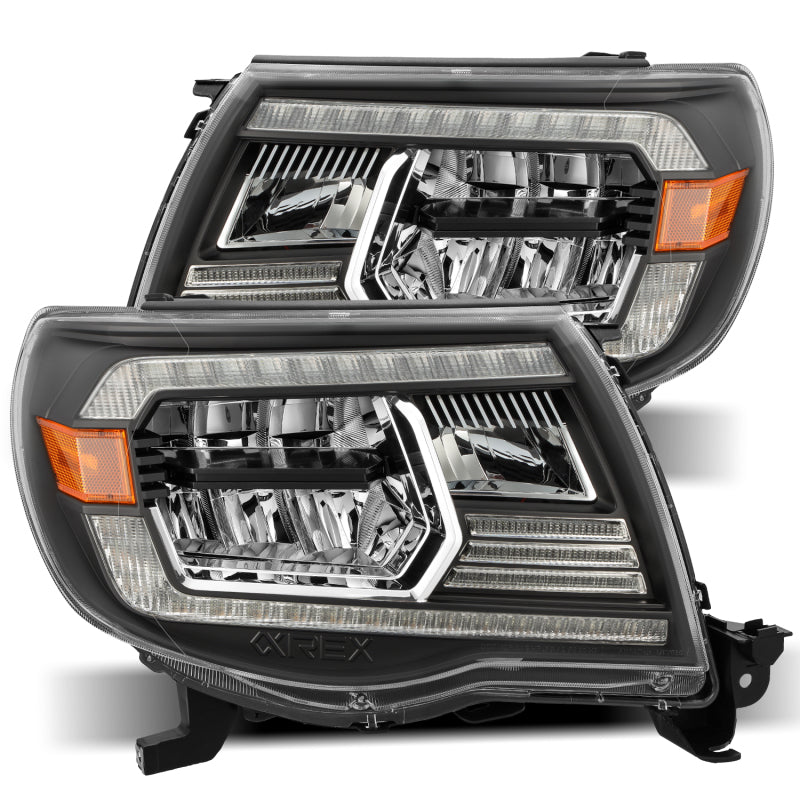 Load image into Gallery viewer, AlphaRex 05-11 Toyota Tacoma LUXX Crystal Headlights Plank Style Design Black w/Activation Light/DRL