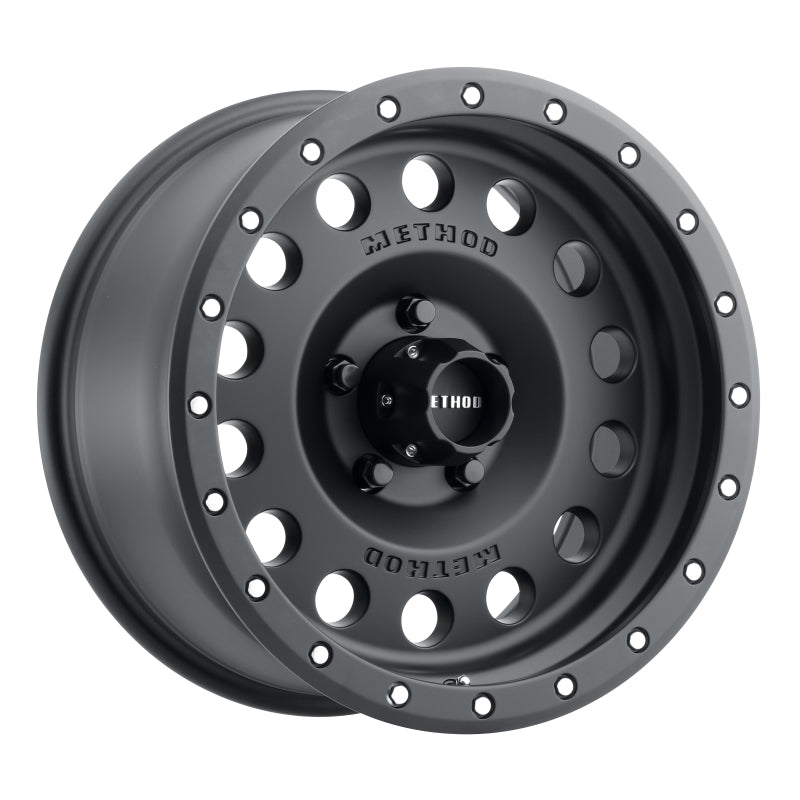 Load image into Gallery viewer, Method MR307 Hole 17x8.5 0mm Offset 5x5 94mm CB Matte Black Wheel