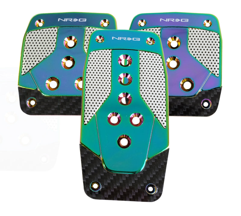 Load image into Gallery viewer, NRG Aluminum Sport Pedal M/T - Neochrome w/Black Carbon