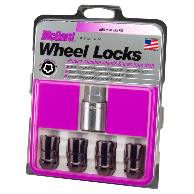 Load image into Gallery viewer, McGard Wheel Lock Nut Set - 4pk. (Cone Seat) 1/2-20 / 3/4 & 13/16 Dual Hex / 1.46in. Length - Black