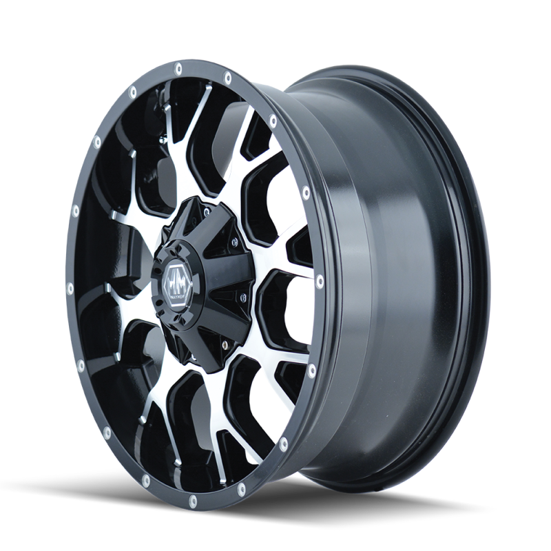 Load image into Gallery viewer, Mayhem 8015 Warrior 17x9 / 5x114.3 BP / -12mm Offset / 87mm Hub Black/Machined Face Wheel