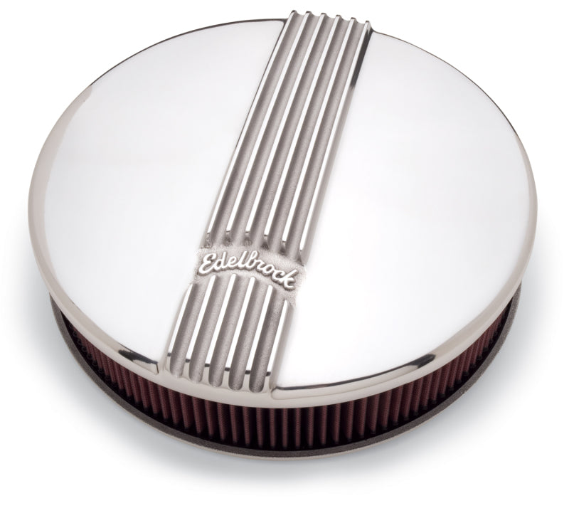 Load image into Gallery viewer, Edelbrock Air Cleaner Classic Series Round Aluminum Top Cloth Element 14In Dia X 3 9In Polished