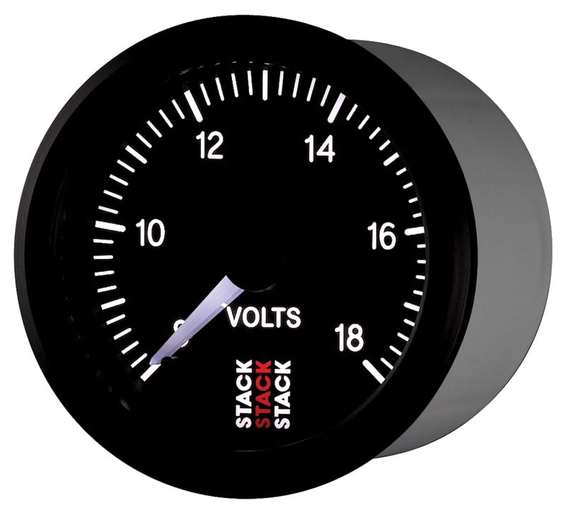 Load image into Gallery viewer, Autometer Stack 52mm 8-18V Pro Stepper Motor Battery Voltage Gauge - Black