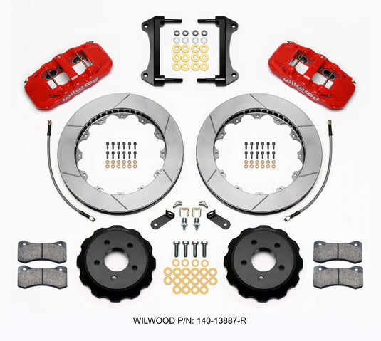 Wilwood AERO6 Front Hat Kit 15.00 Red 15-23 Mustang w/Lines