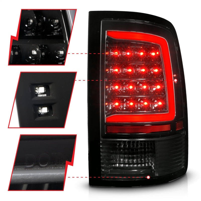 Load image into Gallery viewer, ANZO 09-18 Dodge Ram 1500 Full LED Taillights w/ Sequential Black Housing/Clear Lens