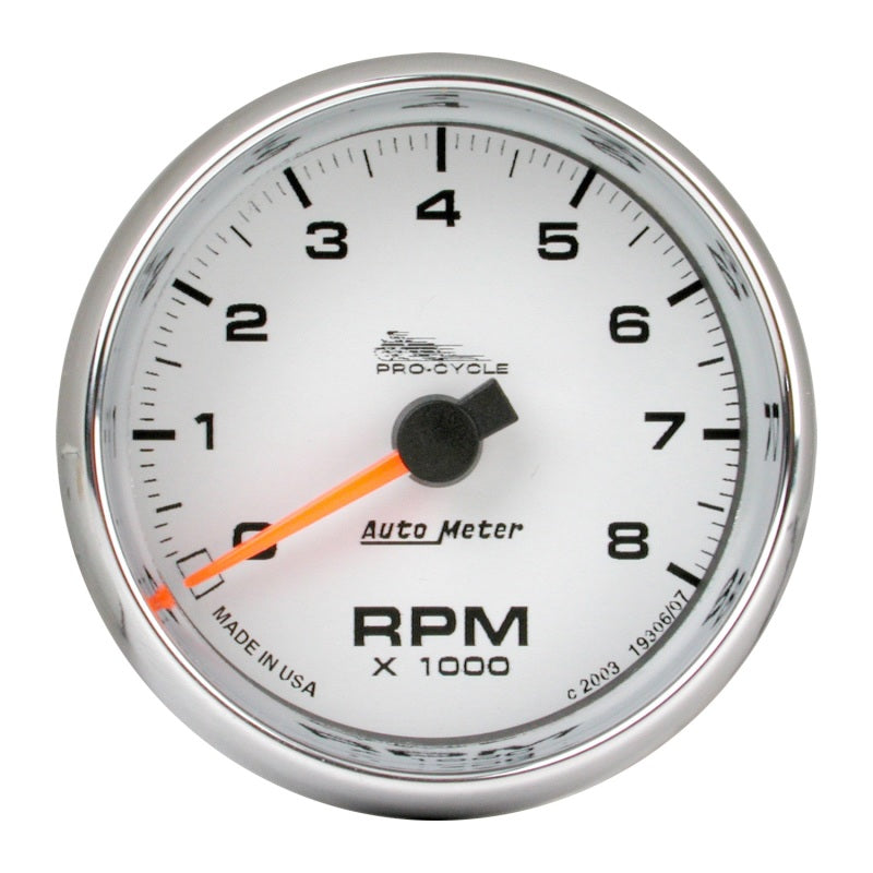 Load image into Gallery viewer, Autometer Pro-Cycle Gauge Tach 2 5/8in 8K Rpm 2&4 Cylinder White