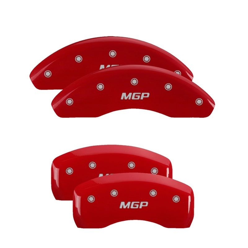 Load image into Gallery viewer, MGP 4 Caliper Covers Engraved Front & Rear MGP Red Finish Silver Characters for 19-20 Toyota Camry