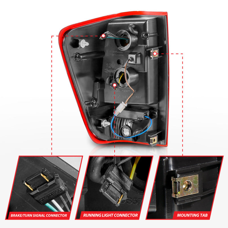 Load image into Gallery viewer, ANZO 04-15 Nissan Titan Full LED Taillights Chrome Housing Red/Clear Lens