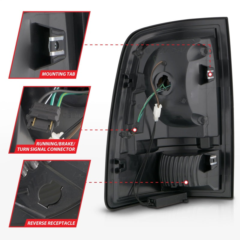 Load image into Gallery viewer, ANZO 09-18 Dodge Ram 1500 Full LED Taillights w/ Sequential Black Housing/Clear Lens