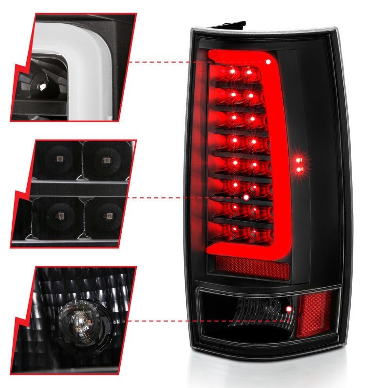 Load image into Gallery viewer, ANZO 2007-2014 Chevy Tahoe LED Taillight Plank Style Black w/Clear Lens
