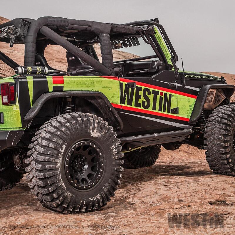Load image into Gallery viewer, Westin/Snyper 07-17 Jeep Wrangler Triple Tube Rock Rail Steps - Textured Black
