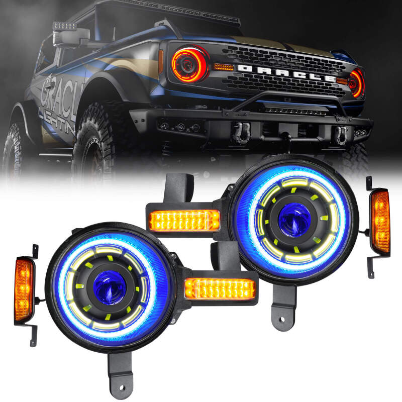 Load image into Gallery viewer, Oracle 2021+ Ford Bronco Oculus Bi-LED Projector Headlights - ColorSHIFT LED
