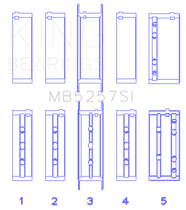King Engine Bearings General Motors 379/V8 Ohv (Size STDX) Main Bearing Set