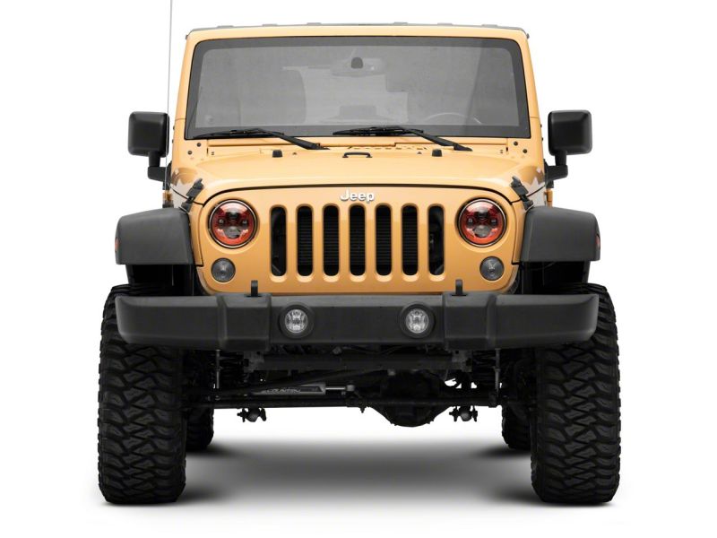 Load image into Gallery viewer, Raxiom 07-18 Jeep Wrangler JK 7-In LED Headlights- Red Housing- Clear Lens
