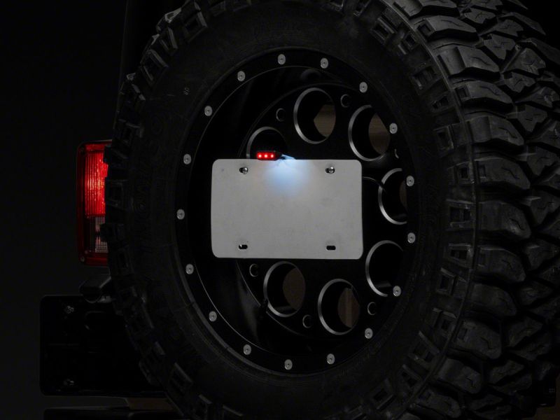 Load image into Gallery viewer, Raxiom 07-18 Jeep Wrangler JK Axial Series License Plate Bracket w/ LED Brake Light
