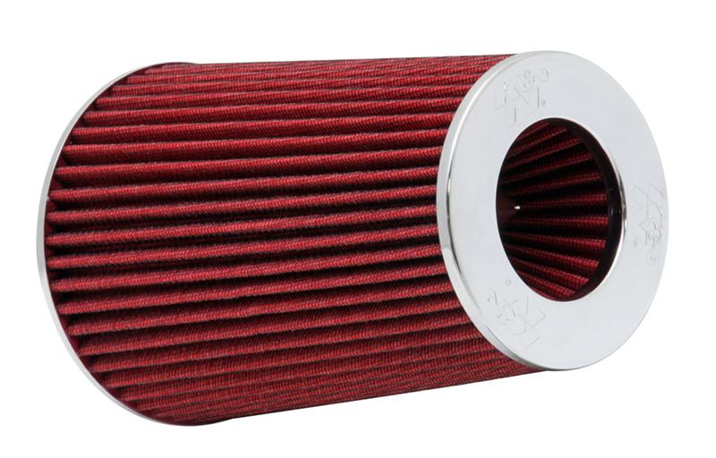 Load image into Gallery viewer, K&amp;N Universal Air Filter Chrome Round Tapered Red -4in Flange ID x 1.125in Flange Length x 5.5in H
