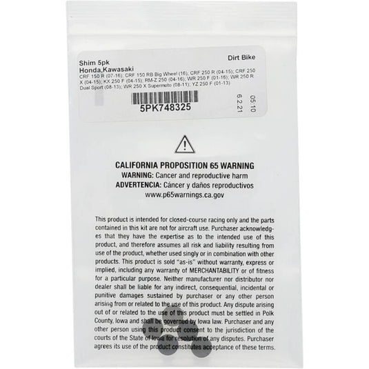 Hot Cams 2008-2013 Yamaha WR 250 R Dual Sport 250cc 3.250mm Shim Kit - 5 Pack
