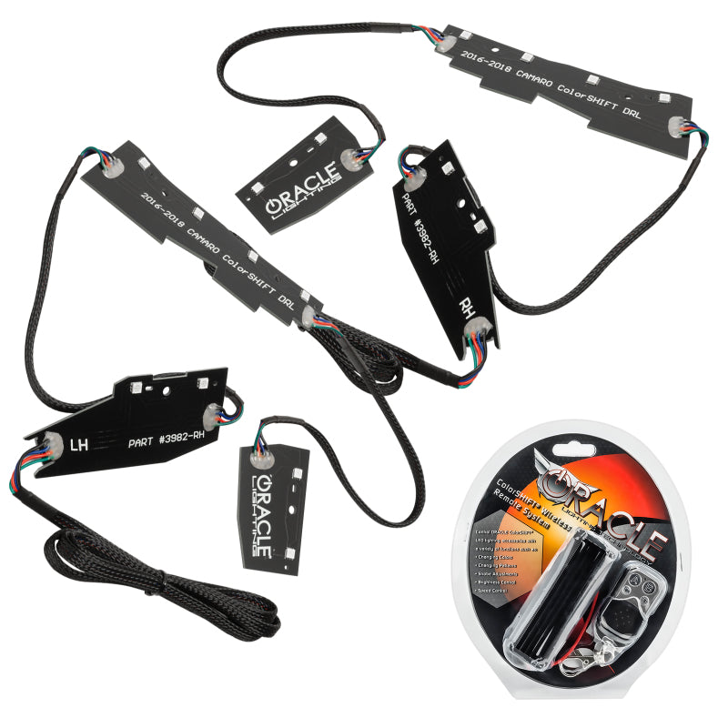 Load image into Gallery viewer, Oracle 16-18 Chevrolet Camaro RGB+W Headlight DRL Upgrade Kit - ColorSHIFT

