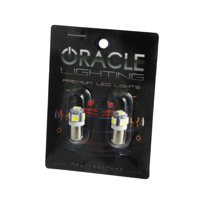 Load image into Gallery viewer, Oracle BA9S 5 LED 3 Chip Bayonet Bulbs (Pair) - White
