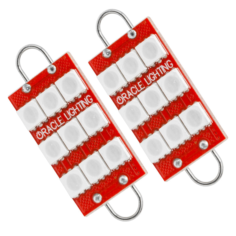 Load image into Gallery viewer, Oracle 44MM 6 LED 3 Chip - Loop Festoon Bulbs (Pair) - Red
