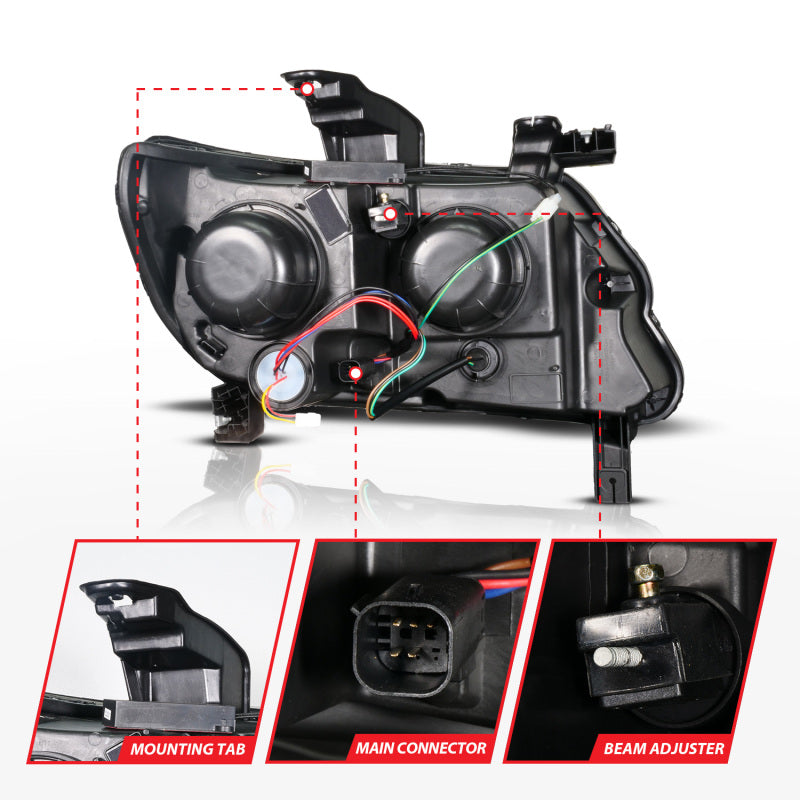 Load image into Gallery viewer, ANZO 15-22 Chevy Colorado Blk Housing Full LED DRL Projector Headlight w/ Sequential Light Bar
