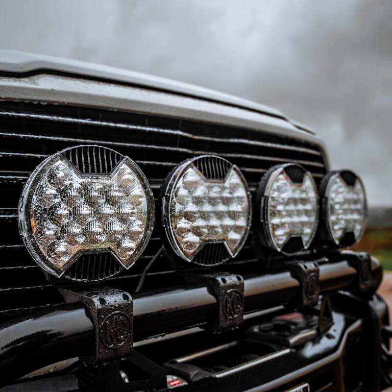 Load image into Gallery viewer, KC HiLiTES SlimLite 8in. LED Light Shield SAE Driving (Shield Only) - Clear
