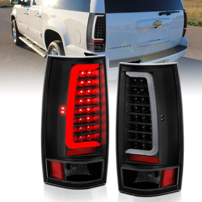 Load image into Gallery viewer, ANZO 2007-2014 Chevy Tahoe LED Taillight Plank Style Black w/Clear Lens
