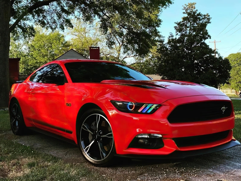 Load image into Gallery viewer, Oracle 15-17 Ford Mustang Dynamic RGB+A Pre-Assembled Headlights - Black Edition - SEE WARRANTY
