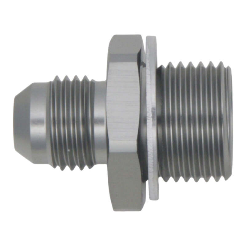 Load image into Gallery viewer, DeatschWerks 6AN Male Flare to M18 X 1.5 Male Metric Adapter (Incl Crush Washer) - Titanium
