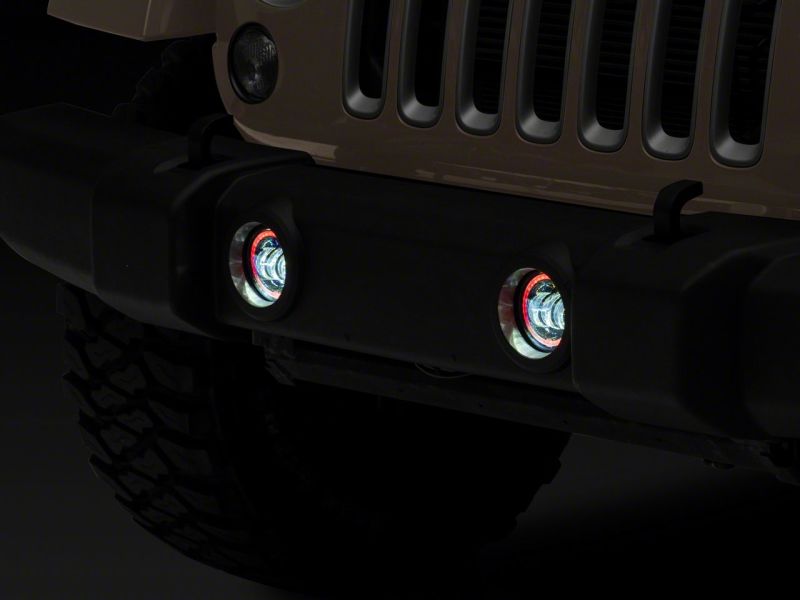 Load image into Gallery viewer, Raxiom 07-18 Jeep Wrangler JK Axial Series 4-In LED Fog Lights w/ RGB Halo
