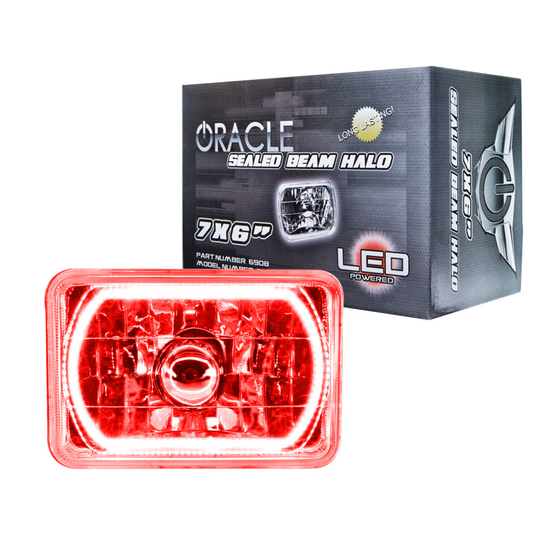 Load image into Gallery viewer, Oracle Pre-Installed Lights 7x6 IN. Sealed Beam - Red Halo SEE WARRANTY
