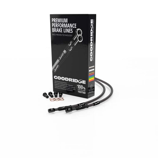 Goodridge 00-03 Suzuki GSXR750Y-K3 Carbon Race Front SS Brake Lines w/Black Fittings