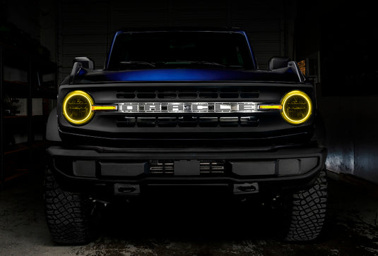 Oracle 21-22 Ford Bronco Headlight Halo Kit w/DRL Bar - Base Headlights -w/No Controller