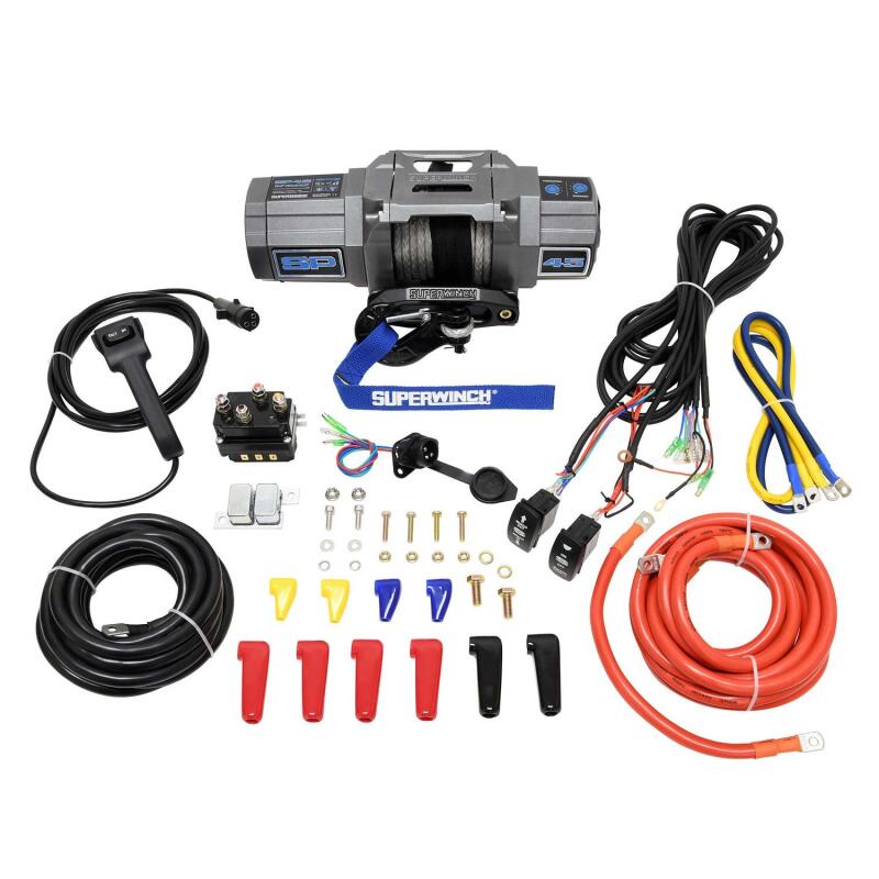Load image into Gallery viewer, Superwinch 4500 LBS 12V DC 1/4in x 40ft Synthetic Rope Hawse Fairlead SP 45SR Winch
