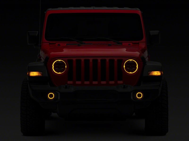 Load image into Gallery viewer, Raxiom 18-23 Jeep Wrangler JL Axial Series 9-In Angel Eye LED Headlights- Blk Housing (Clear Lens)
