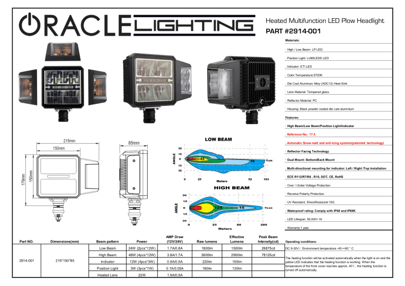 Load image into Gallery viewer, Oracle Lighting Multifunction LED Plow Headlight with Heated Lens 5700K SEE WARRANTY
