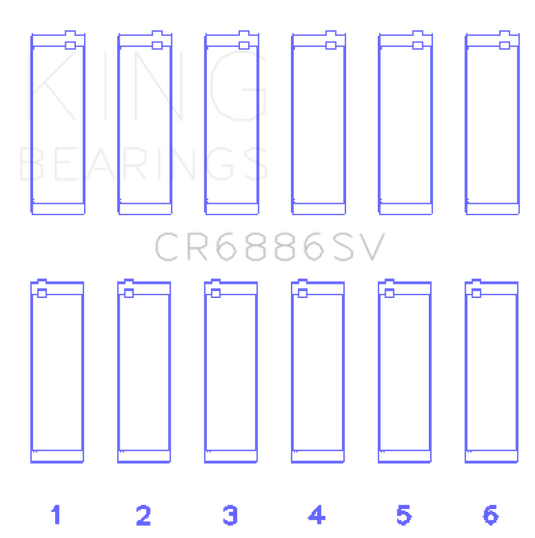 King Engine Bearings Mercedes Benz M 276 DE35 Sputter Replacement (Size +0.50mm) Conrod Bearing Set