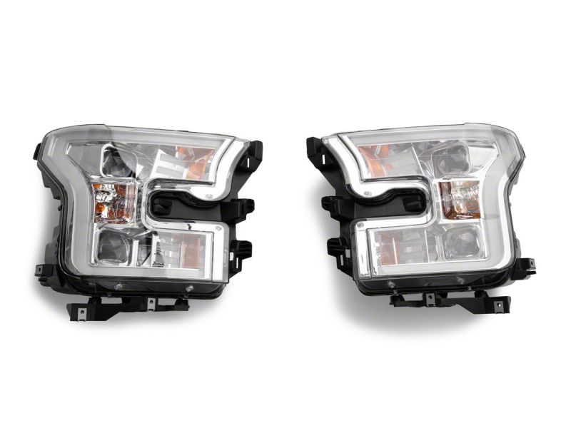 Load image into Gallery viewer, Raxiom 15-17 Ford F-150 Projector Headlights w/ LED Accent- Chrome Housing (Clear Lens)
