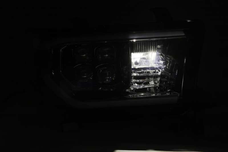 Load image into Gallery viewer, AlphaRex 07-13 Toyota Tundra (w/Lvl Adj) NOVA LED Proj Headlights Plank Alpha Blk w/Seq Signal/RDL
