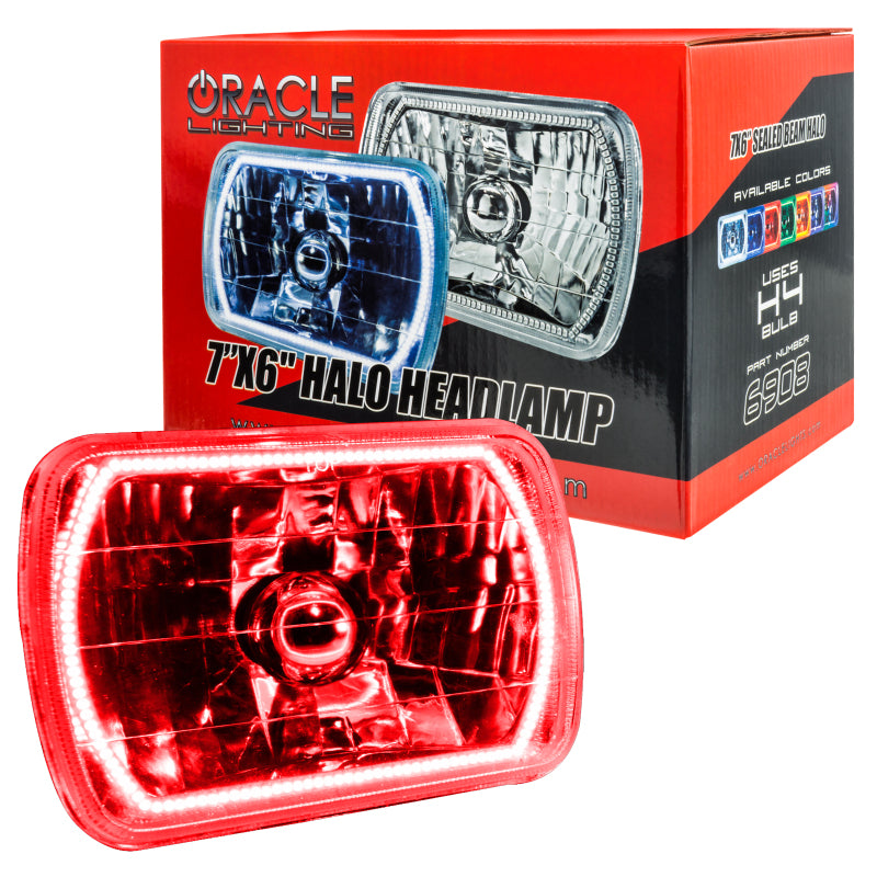 Load image into Gallery viewer, Oracle Pre-Installed Lights 7x6 IN. Sealed Beam - Red Halo SEE WARRANTY
