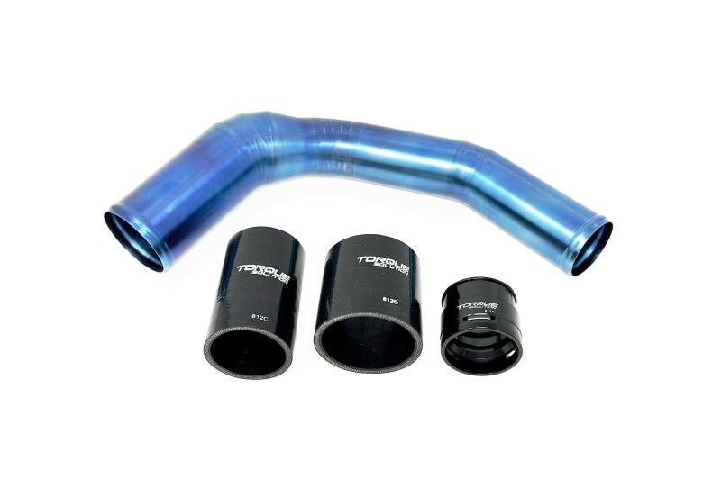 Load image into Gallery viewer, Torque Solution 2022+ Subaru WRX / 19-23 Subaru Ascent Titanium Top Mount Charge Pipe - Burnt Blue
