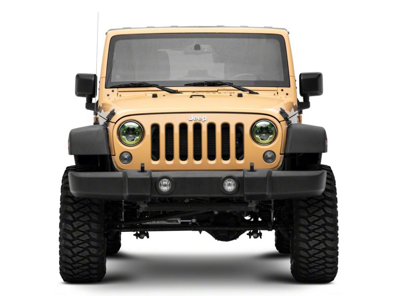 Load image into Gallery viewer, Raxiom 07-18 Jeep Wrangler JK 7-In LED Headlights Green Housing- Clear Lens
