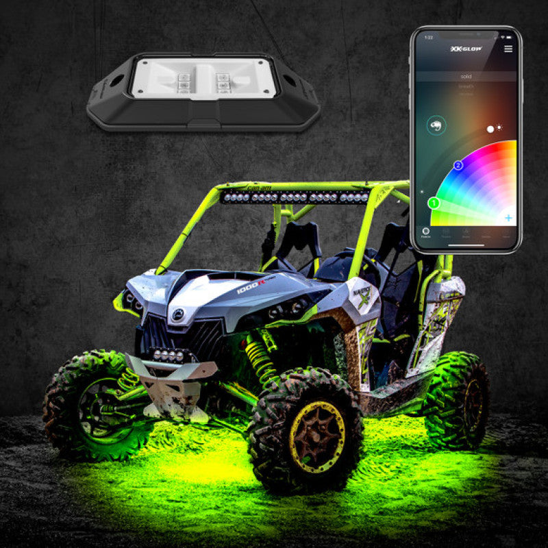 Load image into Gallery viewer, XK Glow Rock Light w/ XKchrome App Controlled Bluetooth Advanced Kit 8pc RGB 6W
