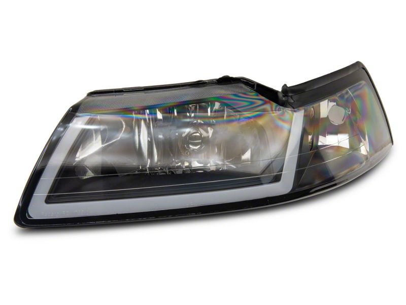 Load image into Gallery viewer, Raxiom 99-04 Ford Mustang Axial Series Headlights w/ Sequential LED Bar- Blk Housing (Clear Lens)
