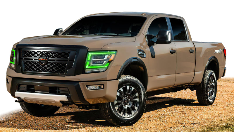 Load image into Gallery viewer, Oracle 21-22 Nissan Titan RGB+W Headlight DRL Upgrade - ColorSHIFT w/ Simple Controller
